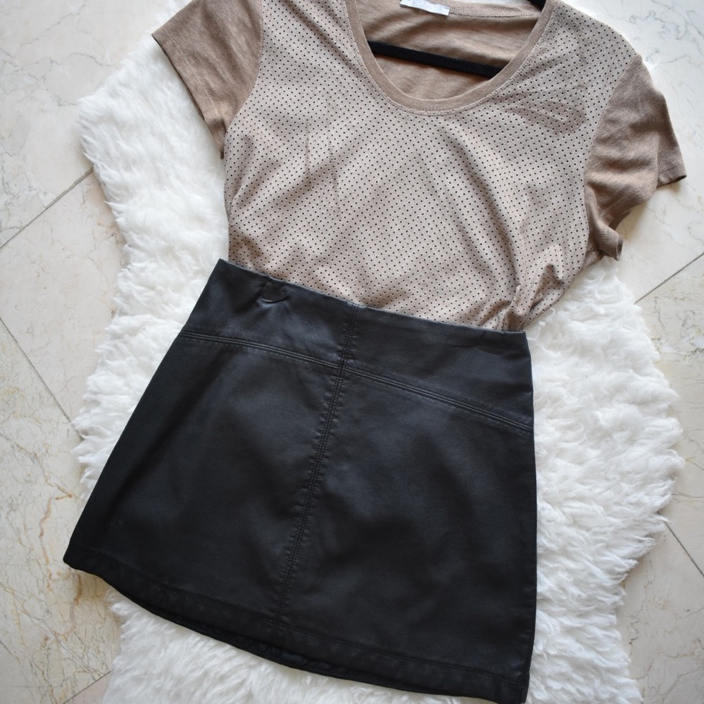 Zara Camel Suede Shirt with Front-side Detail